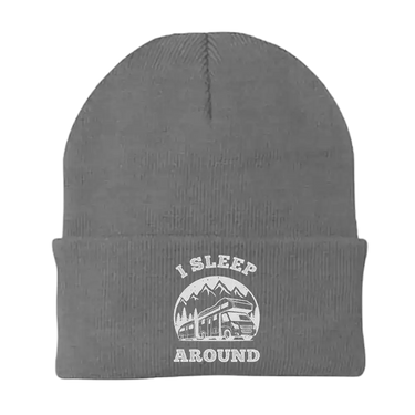 I Sleep Around Embroidered Beanie